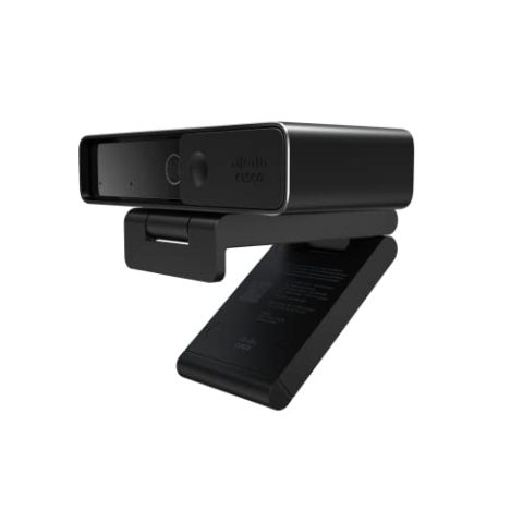 Cisco Webex Desk-Kamera mit bis zu 4K Ultra HD-Video, Doppelmikrofon, iHDR-fähige Leistung auch bei schlechter Beleuchtung, Carbon Black, 1 Jahr eingeschränkte Hardwaregarantie (CD-DSKCAM-C-WW)