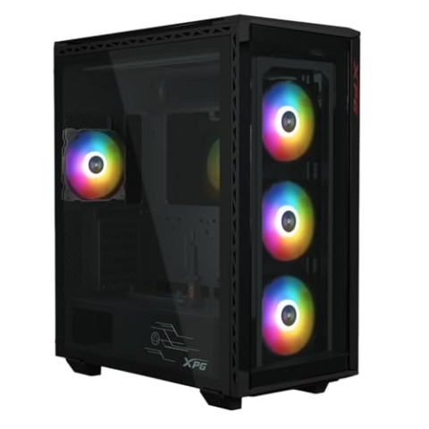 XPG BATTLECRUISER II ST E-ATX 4 Fan ARGB gehärtetes Glas, schwarz, BATTLECRUISERIIST-BKC