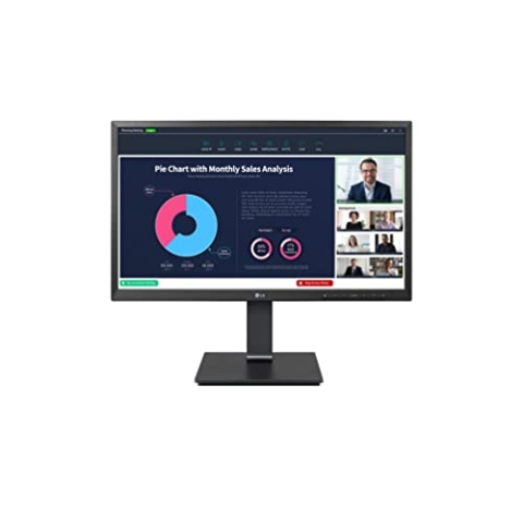 LG Electronics 24BP750C, Business-Monitor 23,8 Zoll HD (IPS-Panel mit 5 ms GtG, 1920 x 1080, 250 cd/m², USB-C, Lautsprecher, Webcam, Höhe und Neigung verstellbar), Schwarz