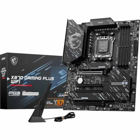 MSI X870 Gaming Plus WiFi Mainboard, ATX - Unterstützt AMD Ryzen 9000/8000/7000 Prozessoren, AM5-14+2+1 Duet Rail System, DDR5 8200+MT/s (OC), PCIe 5.0 x16 & 4.0 x16, M.2 Gen5, Wi-Fi 7, 5G LAN