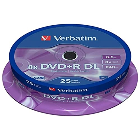 Verbatim DVD+R Double Layer 8X Matt Silver 25pk Spindle 8.5GB DVD+R DL