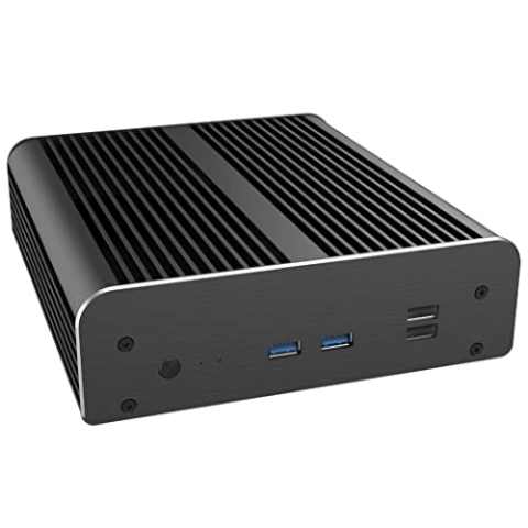 Akasa Newton TN, Lüfterlose Gehäuse, PC Aluminiumgehäuse, Entwickelt für Intel NUC 12th & 11th Gen (Wall Street Canyon & Tiger Canyon), schwarz, A-NUC63-M1B