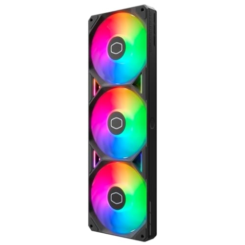 Cooler Master SickleFlow Edge 360 ​​ARGB – 360 mm Monorahmen mit 3 Lüftern (PWM), hoher Luftstrom (190 CFM) und statischer Druck (3,54 mmH2O), ARGB Gen 2-Beleuchtung, einfache Installation – Schwarz
