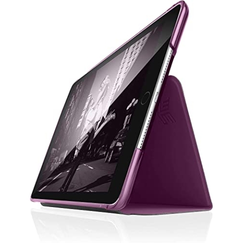 STM Bags Studio Case Folio Schutzhülle für Apple iPad 10,2" (2019 & 2020)/Air (2019)/Pro 10,5"(2017) - violett/transparent [Transparente Rückseite I Standfunktion I Wake/Sleep]