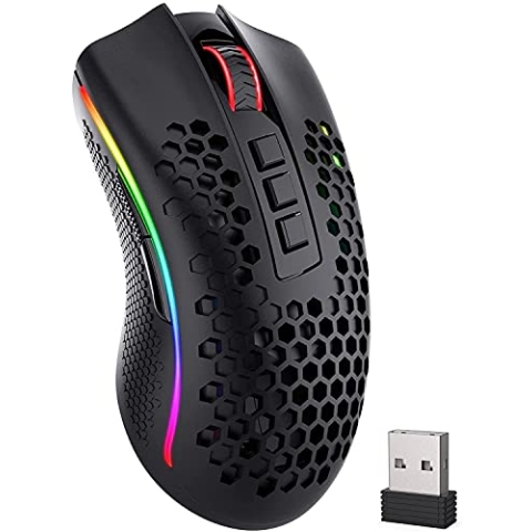 REDRAGON Mouse Storm Pro Wireless RGB-Gaming-Maus PixArt PAW3335 16 000 DPI | RED-M808-KS