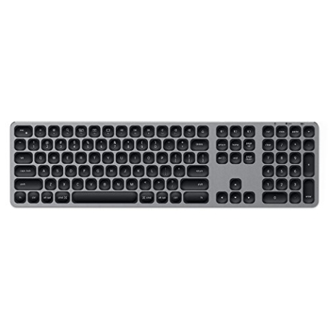 SATECHI Aluminium Bluetooth Tastatur mit Ziffernblock – Für M2/ M1 MacBook Pro/Air, M2/ M1 iPad Pro/Air, M2 Mac mini, iMac M1 (US-englisches Layout)