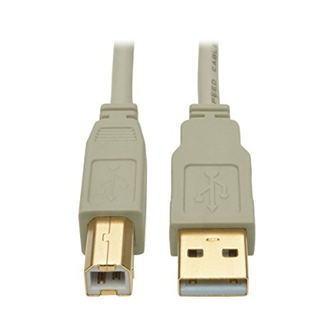 Tripp Lite 1,8 m USB 2.0 Hi-Speed A/B Kabel (M/M), Typ-A auf Typ-B, 28/24 AWG, 480 Mbps, Beige, 6' (U022-006-BE)