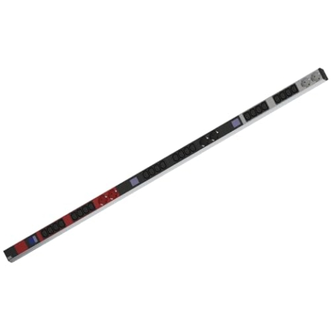 Bachmann 800.2401 BN0500 19 Zoll PDU 1HE 24xC13 6xSchutzkontakt,Leistungsmessung,Anschl.CEE 3X 16A Rot/Schwarz/Silber