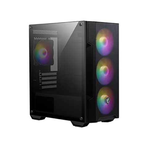 MSI MAG FORGE M100A Mini-Tower PC Gehäuse - unterstützt Micro-ATX & Mini-ITX, Mesh-Front, 4x 120mm Auto RGB Lüfter, Magnetischer Staubfilter, USB 3.2 Gen 1 Typ-A