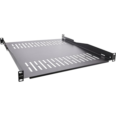 InLine 19" Fachboden, 550mm, 50kg, 1HE, RAL 9005 schwarz, 19114G