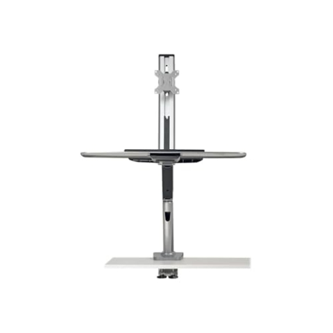 Tripp Lite Schreibtischhalterung für Sit Stand Desktop Workstation höhenverstellbarer Stehpult, Einzeldisplay (WWSS1332C), Silber