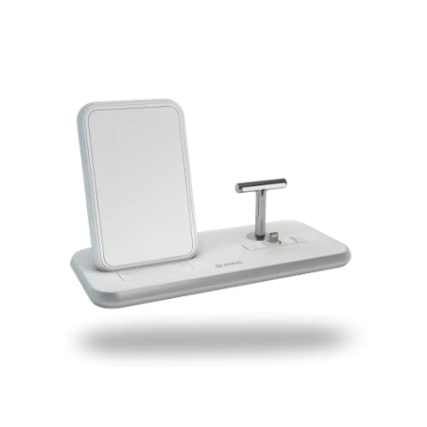 ZENS Aluminium Charger mit Stand, Ladestation für iPhone und AirPods, weiß, ZEDC06W/00