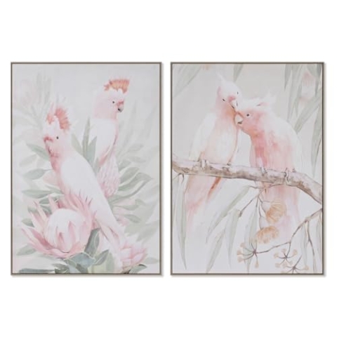 Home ESPRIT Bild Papagei Tropical 100 x 4 x 140 cm (2 Stück)