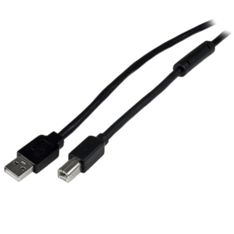 StarTech.com 20m aktives USB 2.0 A auf B Kabel - Stecker/Stecker - USB Druckerkabel 1x USB A / 1x USB B - Schwarz