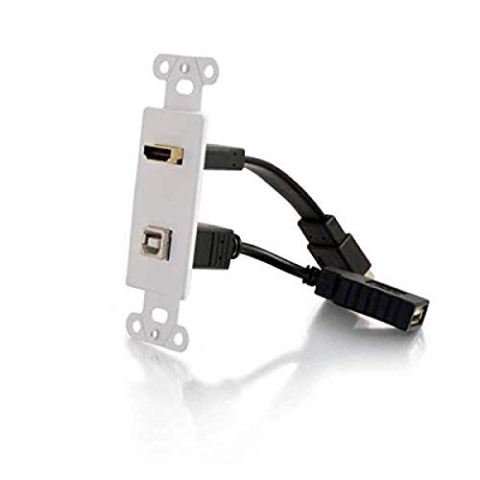 C2G 41013 Composite-Video- und Cinch-Stereo-Audio-Pass-Through-Wandplatte, gebürstetes Aluminium