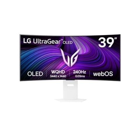 LG Ultragear™ 39GX90SA-W Gaming-PC-Monitor 39 Zoll – OLED-Panel, QHD-Auflösung (3440 x 1440), 1 ms 240 Hz, DisplayHDR™400 True Black, DCI-P3 98,5% (CIE1976), FreeSync Premium, G-Sync kompatibel