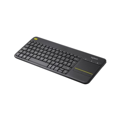 Logitech K400 Plus Kabellose Touch-TV-Tastatur mit integriertem Touchpad, Italienisches QWERTY-Layout - Schwarz