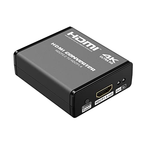 PremiumCord HDMI HDCP 2.2 zu HDCP 1.4 Konverter, Auflösung 4K 2160p 60Hz, Full HD 1080p, Unterstützt 3D, Dolby True HD, Plug & Play, Schwarz, khcon-44