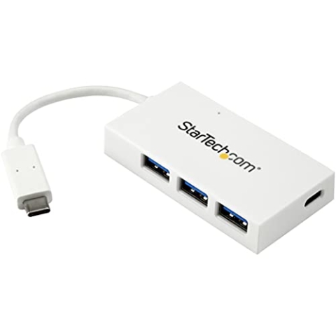 StarTech.com 4 Port USB-C Hub - USB C und 3X USB-A - USB 3.0 Hub - Weiß - 4 Port USB Hub - USB Port Expander - USB Typ C Hub