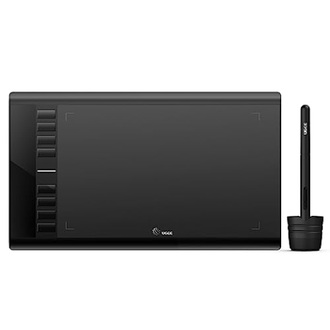 UGEE M708 Zeichentablett für PC, 10 x6 Zoll Grafiktablett ohne Display, 8192 Druckstufen, 266RPS OSU Stifttablett, Zeichenpad mit Stift (Win/Mac/Chrome OS/Linux)