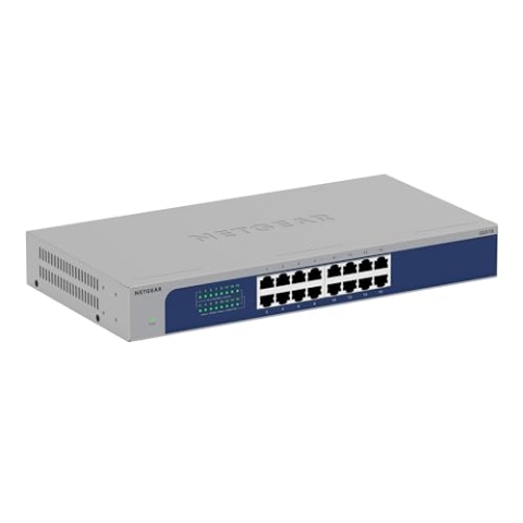 NETGEAR 16-Port Gigabit Ethernet Unmanaged Switch (GS516): Desktop-, Wand- oder Rack-Befestigung