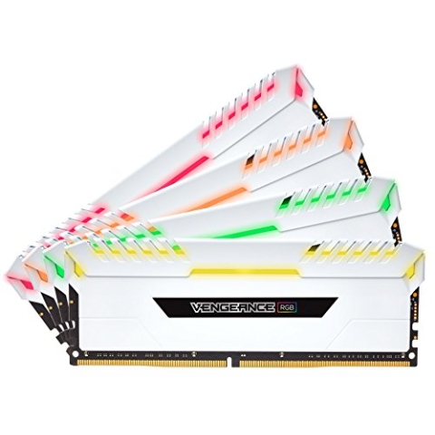 Corsair Vengeance RGB 32GB (4 x 8GB) DDR4 3000MHz C16 XMP 2.0 Enthusiast RGB LED-Beleuchtung Speicherkit, weiß