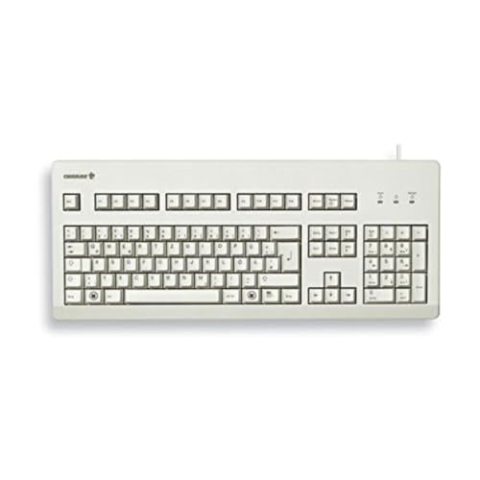 CHERRY G80-3000, Kabelgebundene Mechanische Tastatur, Französisches Layout (AZERTY), USB-Anschluss, Robust, Programmierbare Tasten, MX BLACK Switches, Hellgrau