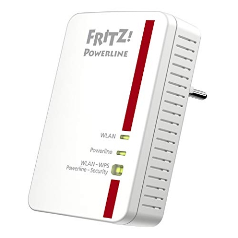 AVM Fritz Powerline 1240E WLAN Adapter (1,200 MBit/s, WLAN-Access Point, ideal für Media-Streaming oder NAS-Anbindungen), Weiß