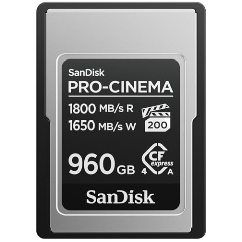SanDisk PRO-Cinema CFexpress Type-A-Speicherkarte 960 GB, (Lesegeschwindigkeiten bis zu 1.800 MB/s, Schreibgeschwindigkeiten bis zu 1.650 MB/s, 4K, 6K, 8K, VPG200)