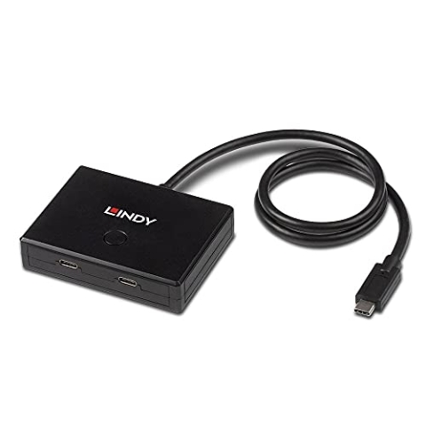 LINDY Zwei-Wege-Switch USB 3.2 Gen 1 Typ C, 2 Ports, 43329