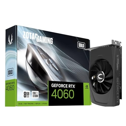 Zotac Gaming GeForce RTX 4060 8GB Solo DLSS 3 8GB GDDR6 128-Bit 17Gbps PCIE 4.0 Super Compact Gaming Grafikkarte ZT-D40600G-10L
