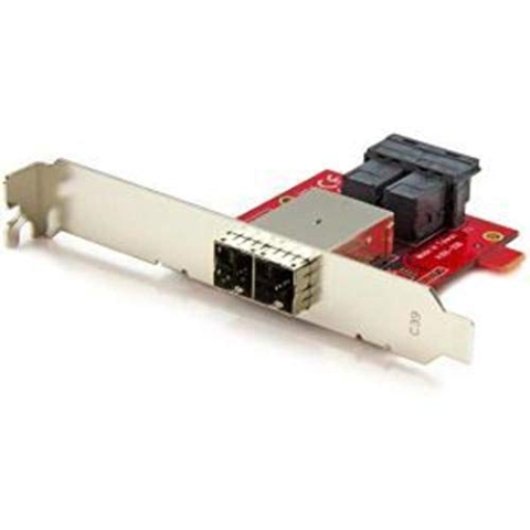 StarTech.com Mini-SAS Adapter, Dual SFF-8643 auf SFF-8644, Voll und Low-Profile Slotblech, 12Gbit/s