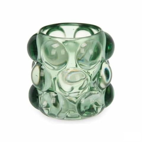 Gift Decor Teelichthalter, Mikrokugeln, Grün, Glas, 8,4 x 9 x 8,4 cm (12 Stück)
