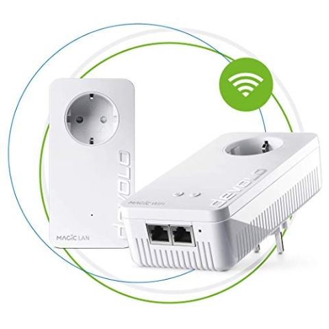 Devolo Magic 2 WiFi Next Starter Kit für WLAN Mesh (2400Mbps, 3x Gigabit LAN Anschluss, ac WLAN, G.hn) - Spanische Version