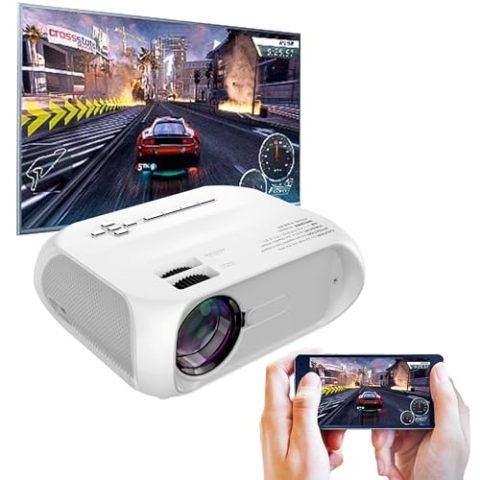 HDWR picturePRO MR200, Full HD, Multimedia-Projektor mit Miracast, Tragbar, Hoher Kontrast, Mehrere Anschlussmöglichkeiten, Bildschirmfreigabe, Integrierter Lautsprecher