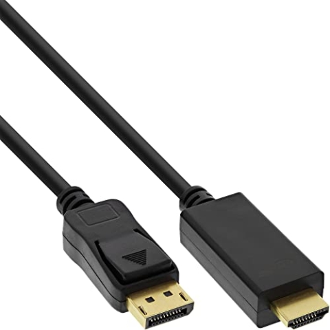 InLine 17185I DisplayPort zu HDMI Konverter Kabel, 4K/60Hz, schwarz, 5m
