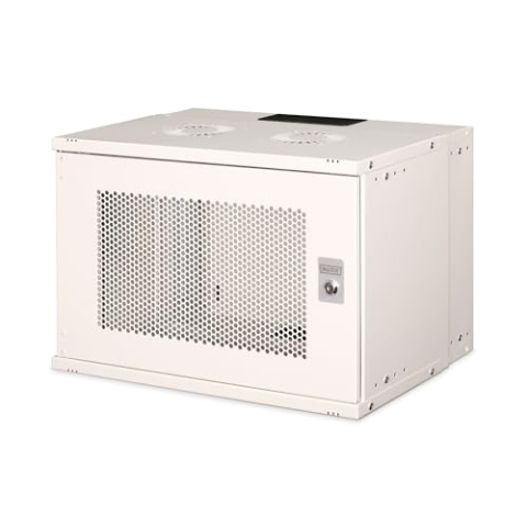 DIGITUS Netzwerkschrank - 19-Zoll Rack 7 HE - Unmontiert - Wandmontage - 400 mm Tiefe - 327 mm Nutztiefe - Traglast 60 kg - perforierte Stahltür - SOHO Pro-Serie - Grau