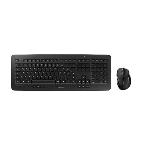 CHERRY DW 5100, Kabelloses Tastatur-Maus-Set, Tschechisches/Slowakisches Layout (QWERTZ/QWERTY), 2,4 GHz Funk, Ergonomische Maus, Batteriebetrieben, Schwarz