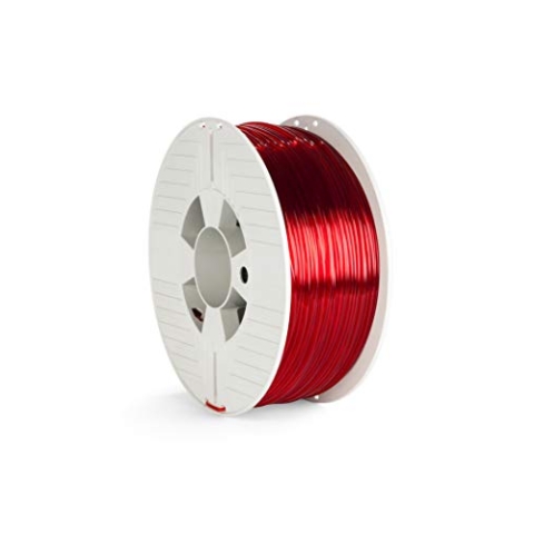 Verbatim PET-G-Filament 3D-Druck, 2,85mm, 1kg, Polyethylenterephthalat-Glykol-Filament zur Materialextrusion, für 3D-Drucker & 3D-Stift, 3D-Drucker-Filament aus PET-G, rot-transparent