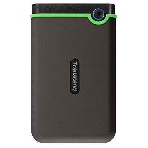 Transcend TS1TSJ25M3 StoreJet M3 Anti-Shock 1TB externe Anti-Shock Festplatte (6,4cm (2,5 Zoll), 5400 rpm, 8MB Cache, USB 3.0) grau-grün