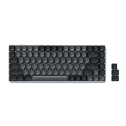 SATECHI SM1 75% mechanische Tastatur, LED-Hintergrundbeleuchtung Bluetooth, 84 Tasten kompakte drahtlose Tastatur, Gaming, für Mac und Windows – QWERTY US English Layout