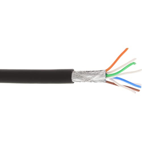 InLine 76899S Patchkabel, S/FTP (PiMf), Cat.6A, 500MHz, halogenfrei, Kupfer, schwarz, 100m