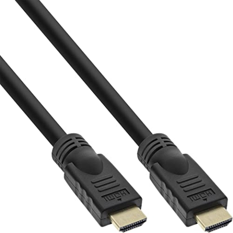 InLine 17510P HDMI Kabel, HDMI-High Speed mit Ethernet, Premium, 4K2K, Stecker / Stecker, schwarz / gold, 10m