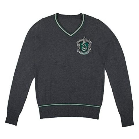 Cinereplicas Harry Potter Hogwarts V-Ausschnitt Pullover - Erwachsene & Kinder - Offizielle Harry Potter Lizenz-S-Slytherin