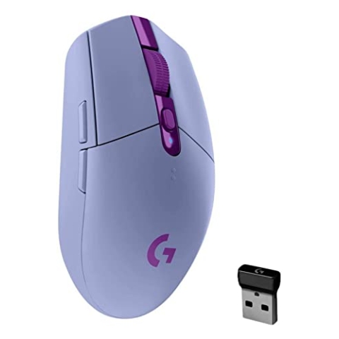 Logitech G305 LIGHTSPEED kabellose Gaming-Maus mit HERO 12K DPI Sensor, Wireless Verbindung, 6 programmierbare Tasten, 250 Stunden Akkulaufzeit, Leichtgewicht, PC/Mac - Lila