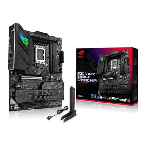 ASUS ROG Strix B860-F Gaming WiFi Mainboard Sockel Intel LGA 1851 (Intel B860, ATX, DDR5 Speicher, PCIe 5.0, WiFi 7, 3X PCIe 4.0 M.2, Aura Sync)