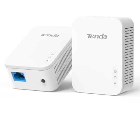 Tenda PH3 Powerline Adapter Kit, 1000Mbit/s Homeplug AV2, 2 Gigabit LAN Ports, Plug&Play, Internet per Steckdose über Ihre Stromleitung, energiesparend weiß