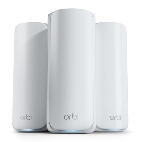 NETGEAR Orbi WiFi 7 Mesh-Netzwerksystem (770-Serie) WiFi 7 Router mit 2 Satelliten-Repeatern – Abdeckung von bis zu 540 m², 100 Geräten, bis zu 11 GBit/s (RBE773)