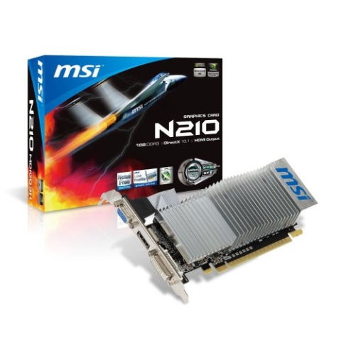 MSI N210-MD1GD3H/LP – NVIDIA GeForce 210 1 GB Grafikkarte (NVIDIA, GeForce 210, 2560 x 1600 Pixel, 1 GB, DDR3-SDRAM, 64 Bit)