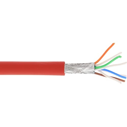 InLine 76899R Patchkabel, S/FTP (PiMf), Cat.6A, 500MHz, halogenfrei, Kupfer, rot, 100m